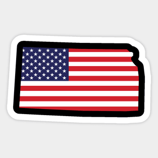 Kansas State Shape Flag Background Sticker